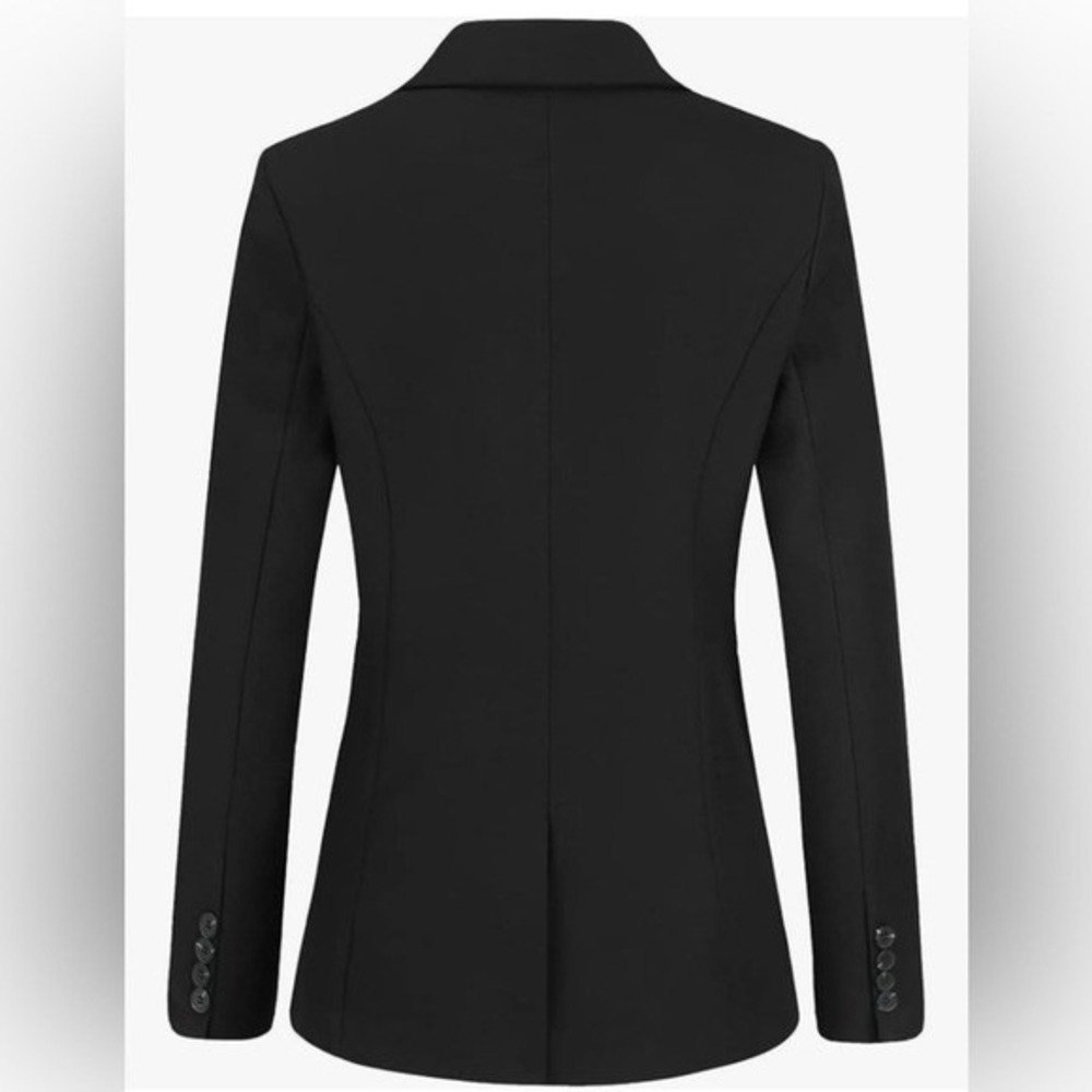 YUNCLOS Women's Black‎ Dual Button Blazer Size Large Career Professional - Picture 2 of 7